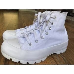 Size 8.5 - Converse Chuck Taylor All Star Lugged High White W